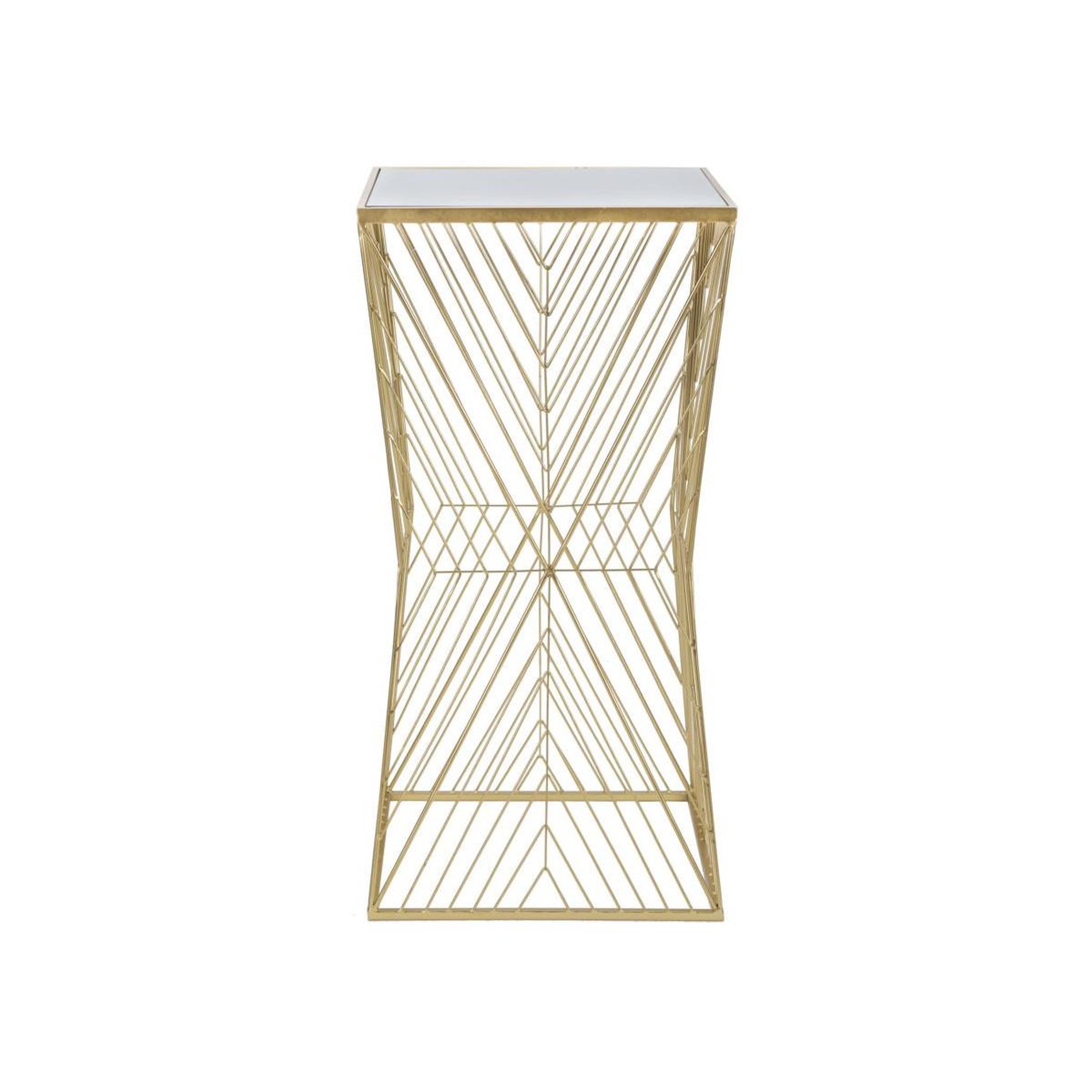 Voir la diapositive 5 : Paris Prix Table d'appoint carrée design  lines  100cm or