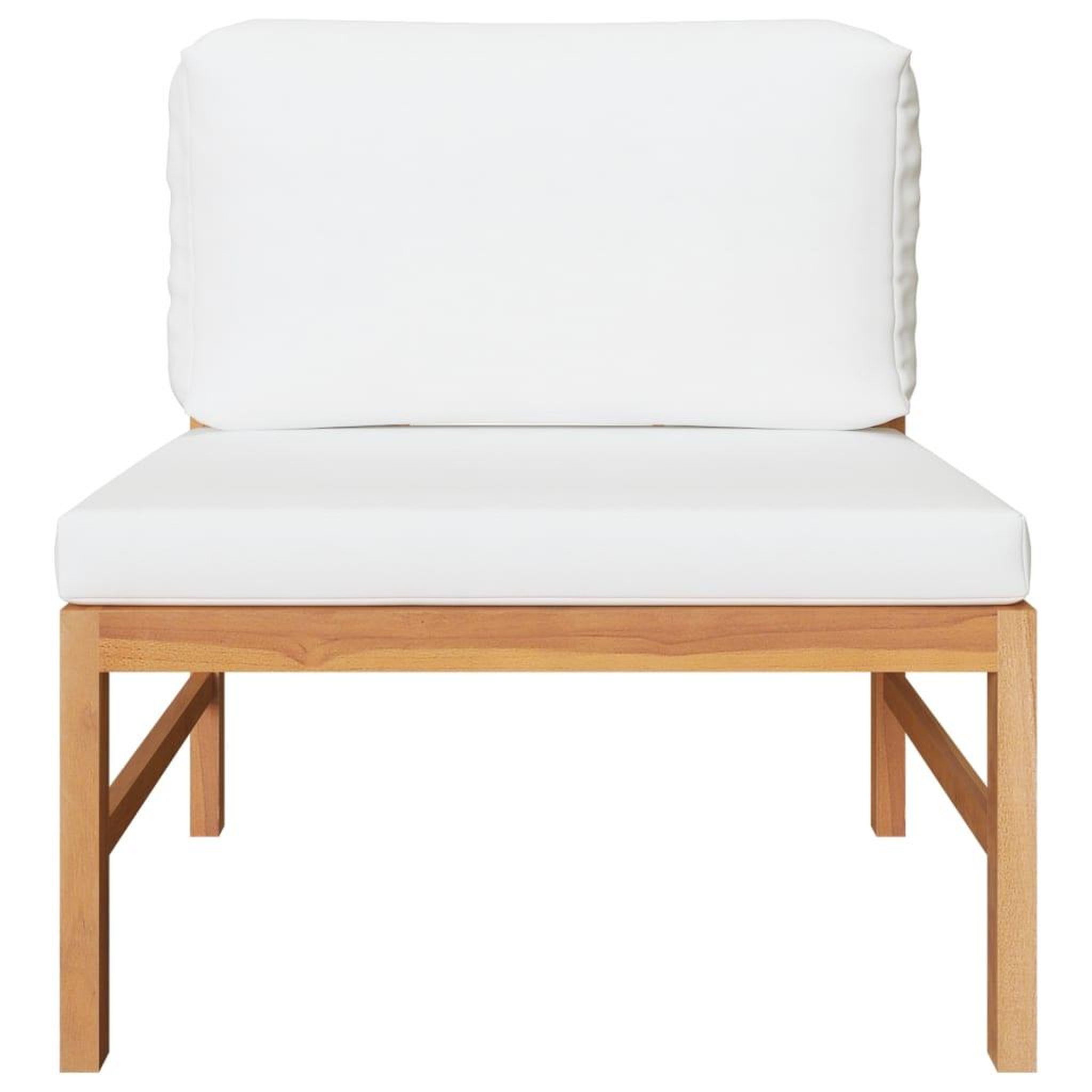 Voir la diapositive 3 : VIDAXL Salon de jardin 3 pcs avec coussins creme Bois de teck