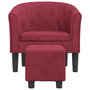 Voir la diapositive 3 : VIDAXL Fauteuil avec repose-pied rouge bordeaux velours