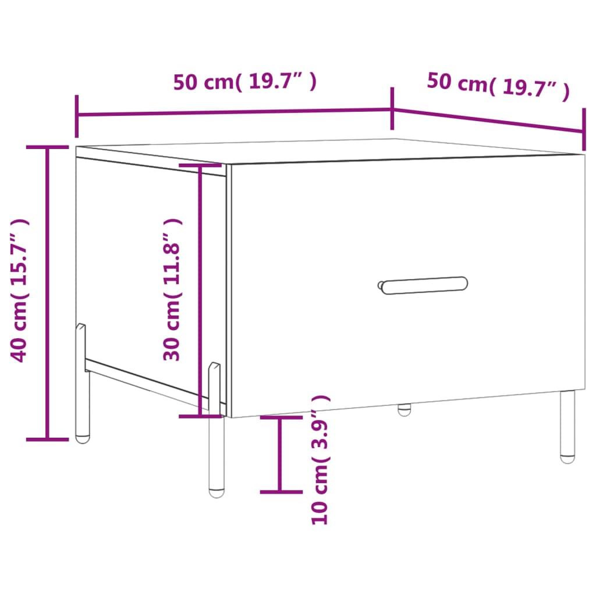 Voir la diapositive 6 : VIDAXL Tables basses 2 pcs blanc 50x50x40 cm bois d'ingenierie