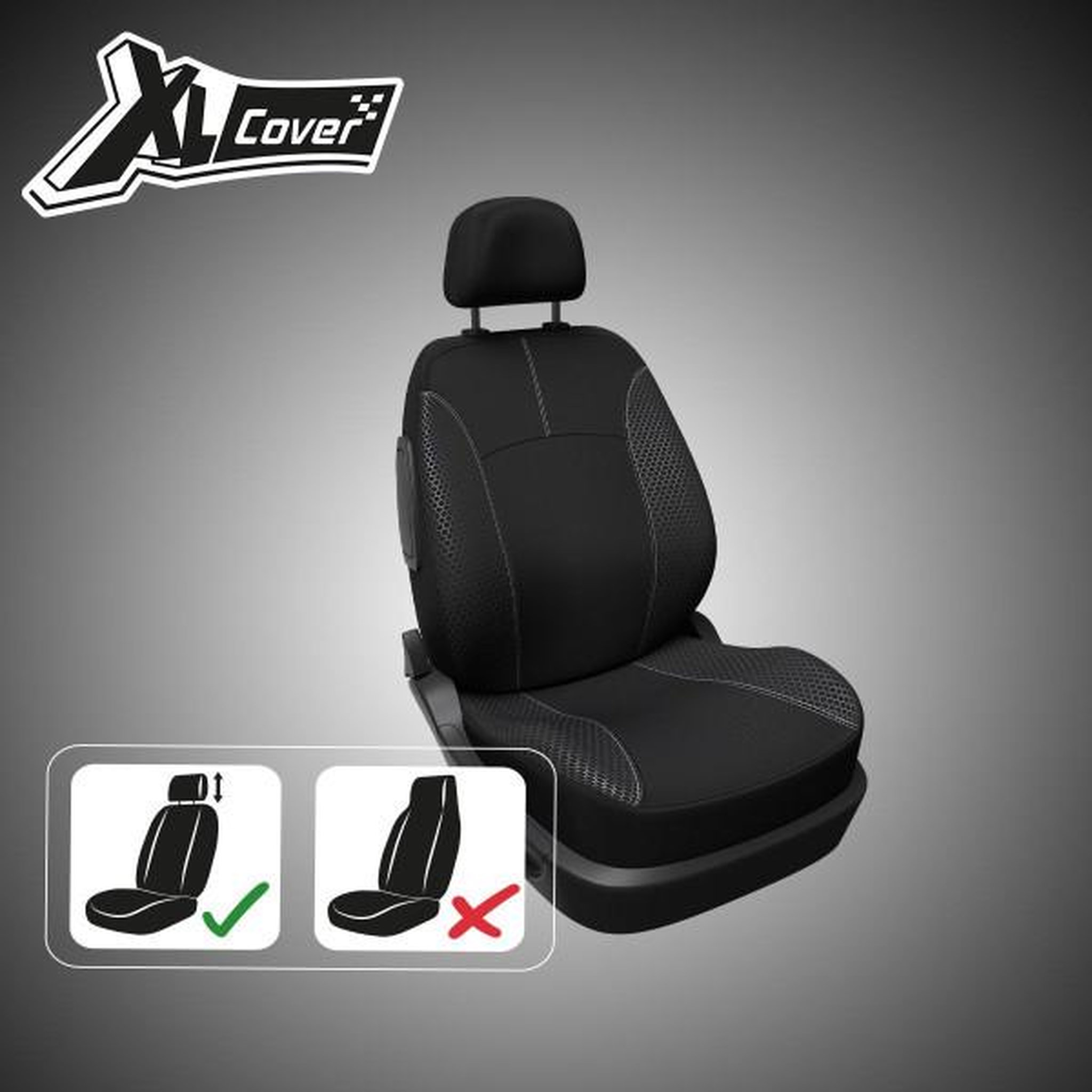 Voir la diapositive 4 : N/A Housse de siege auto - XLCOVER - Compatible Airbags - Noir - Universelle - 3 pieces
