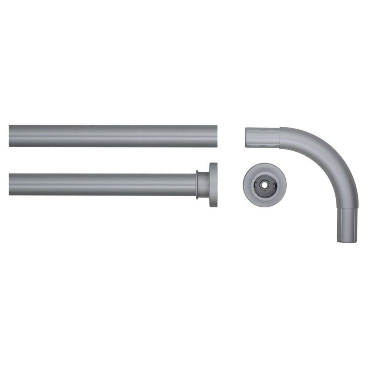 SEALSKIN Sealskin Tringle de rideau de douche d'angle 90x90 cm Gris mat