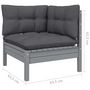 Voir la diapositive 6 : VIDAXL Salon de jardin 9 pcs avec coussins Gris Bois de pin massif