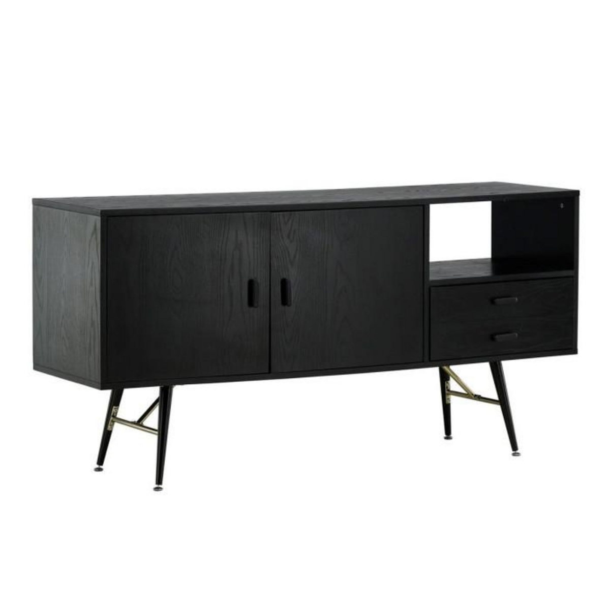 Paris Prix Bahut 2 Portes & 2 Tiroirs  Gold  160cm Noir