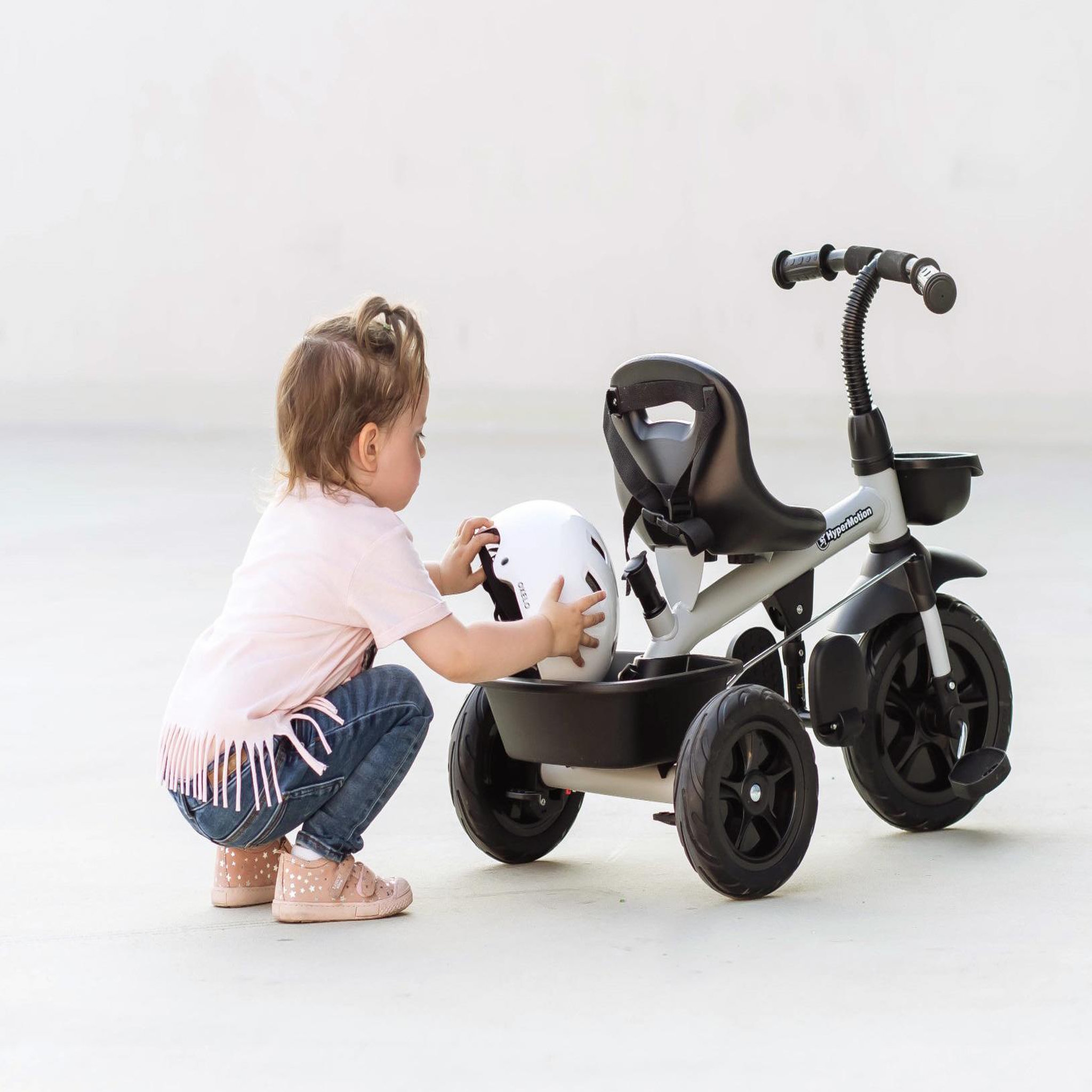 Voir la diapositive 2 : HYPERMOTION Tricycle Évolutif HyperMotion, Tricycle Bébé de 1-5 ans - Poussoir Réglable, Roues Pompées Larges