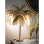 Voir la diapositive 5 : Paris Prix Lampe à Poser Imitation Plume  Palm  60cm Or & Camel