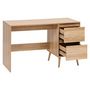 Voir la diapositive 3 : FIVE Bureau 2 tiroirs effet bois ABANA - Beige