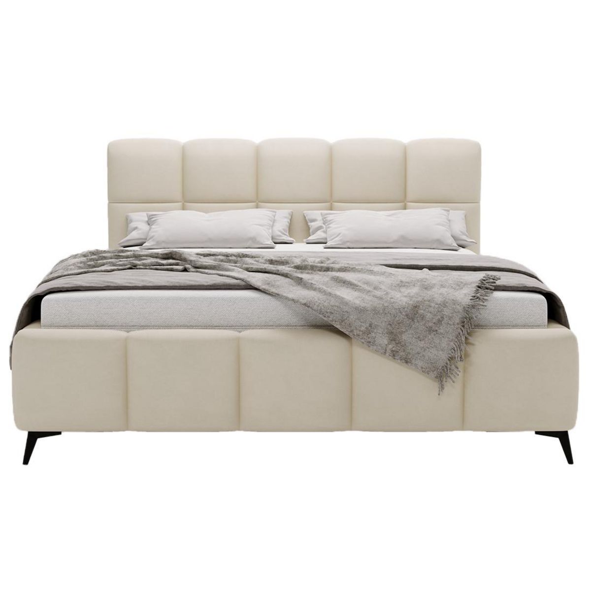 BEST MOBILIER Paulito - lit coffre - 160x200 cm - sommier inclus - en velours