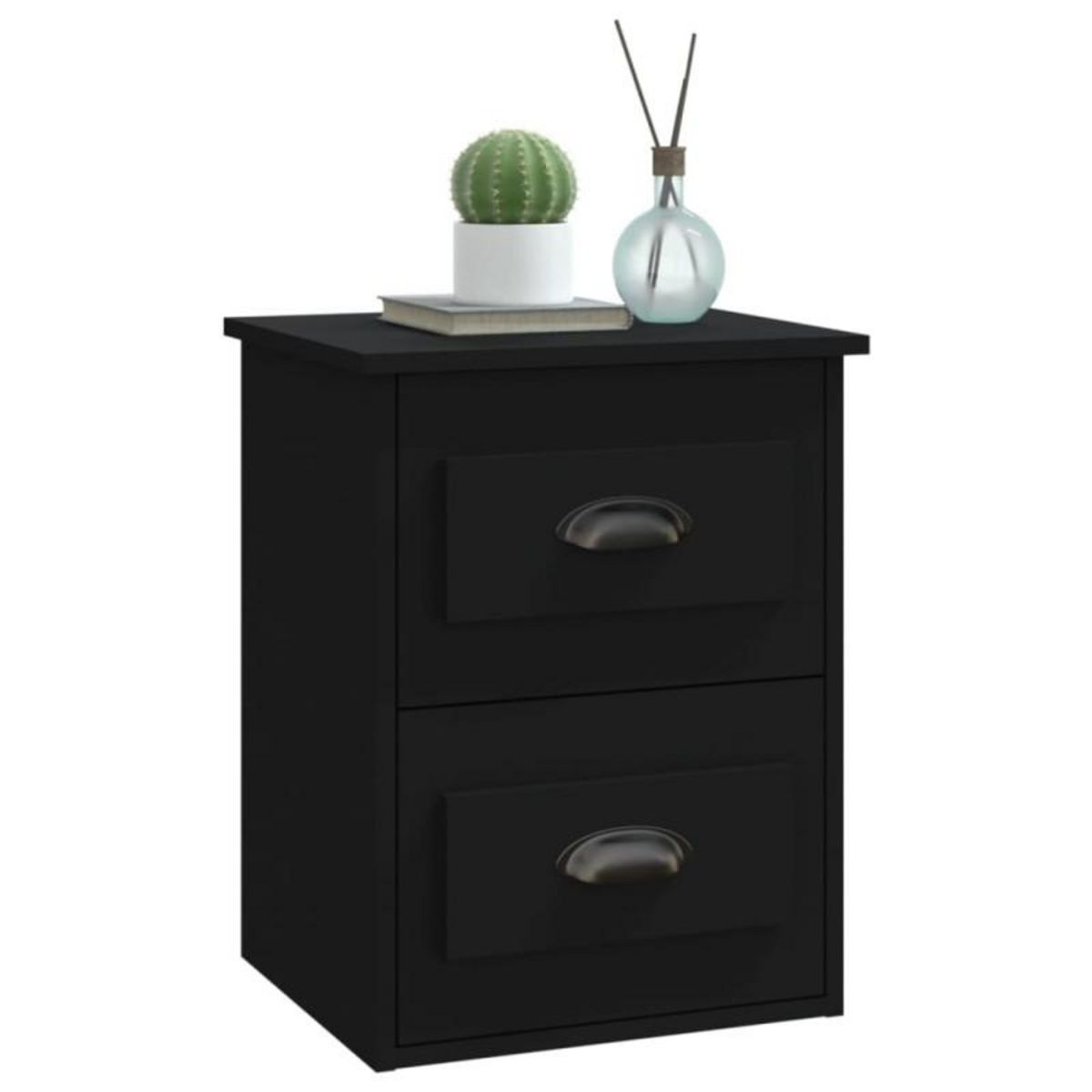 VIDAXL Tables de chevet murales 2 pcs noir 41,5x36x53 cm