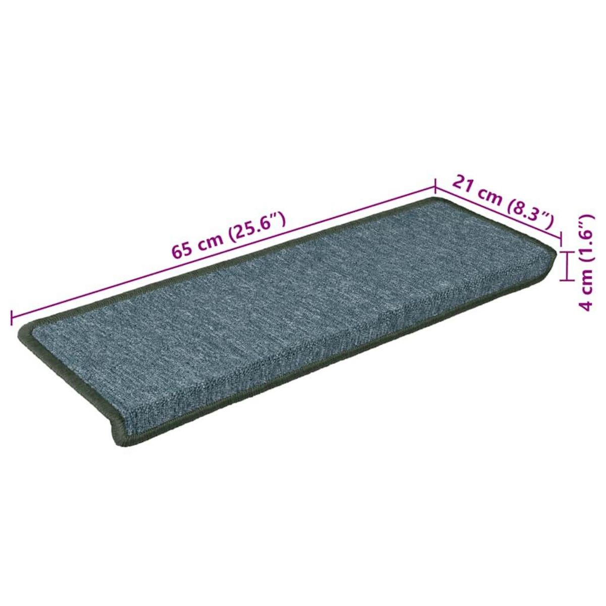 VIDAXL Tapis d'escalier 30 pcs 65x21x4 cm vert