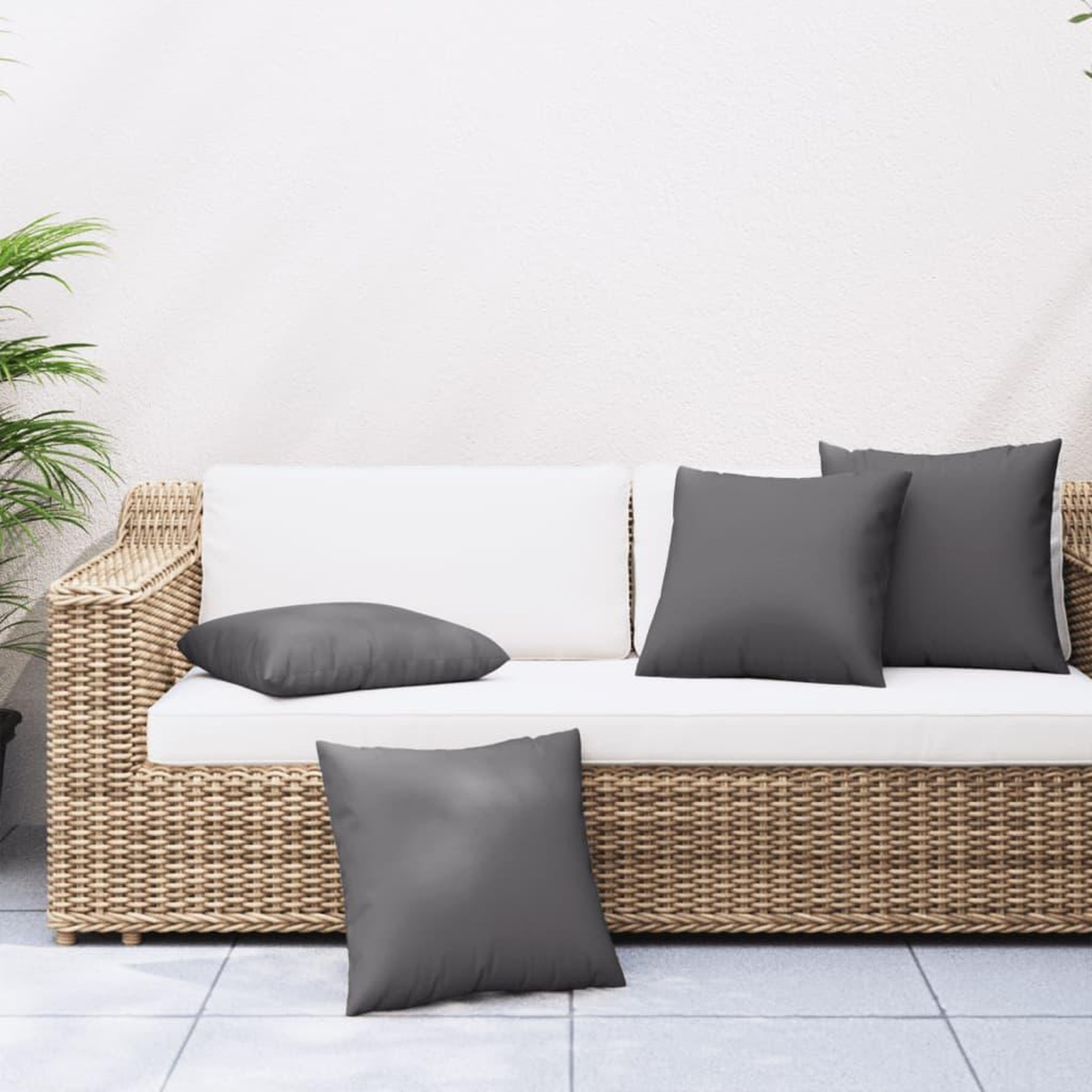 VIDAXL Coussins de canape 4 pcs anthracite 40x40 cm tissu