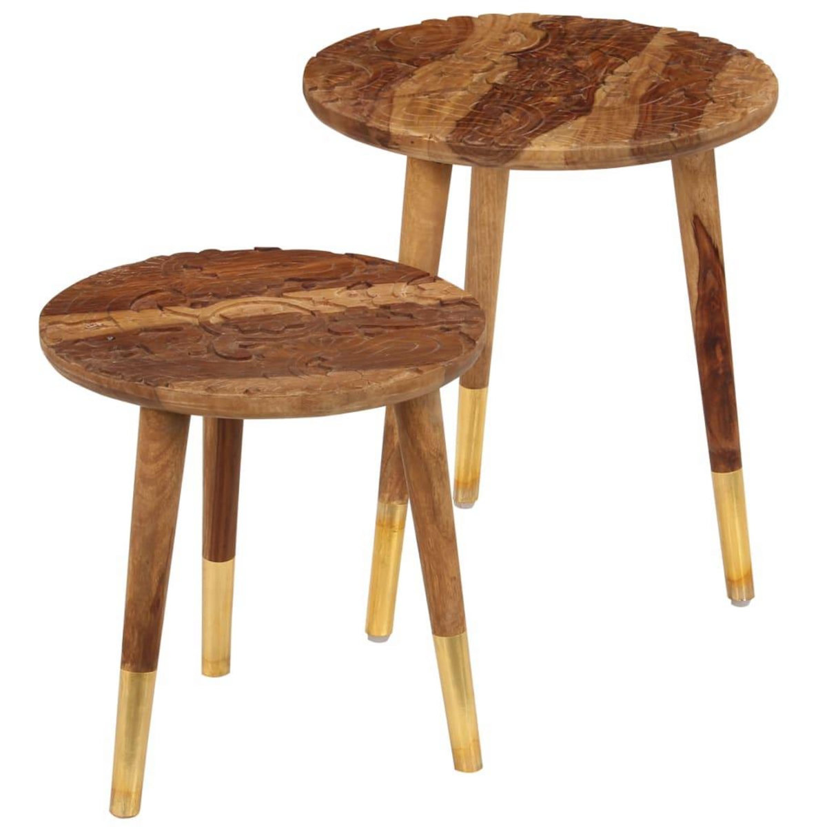VIDAXL Tables basses 2 pcs Bois massif