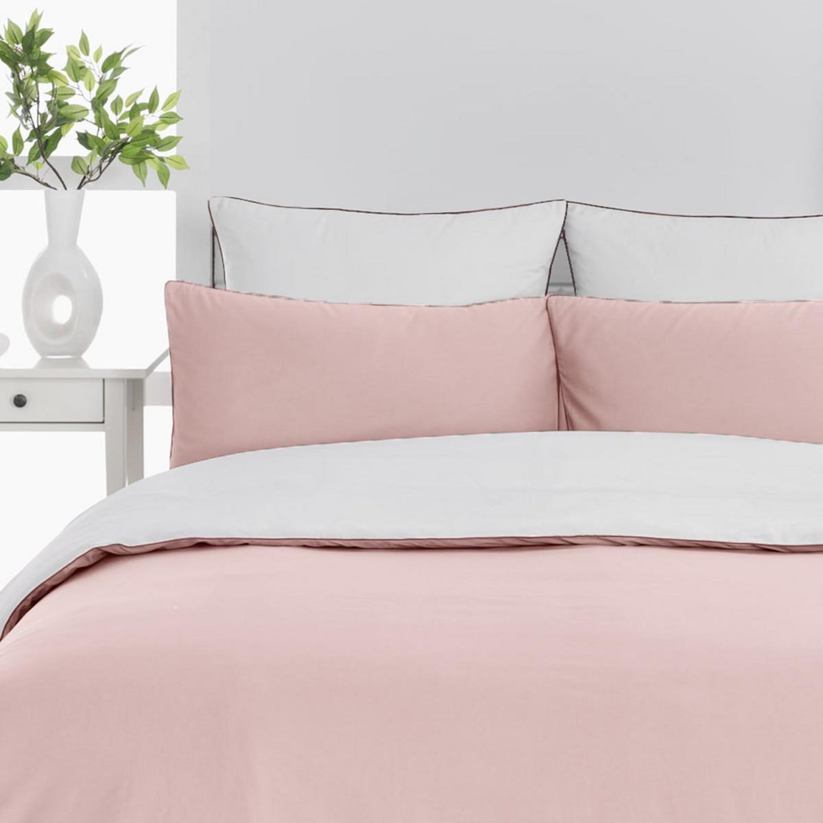 Sensei Maison Housse de couette bicolore en percale coton DOZMARY