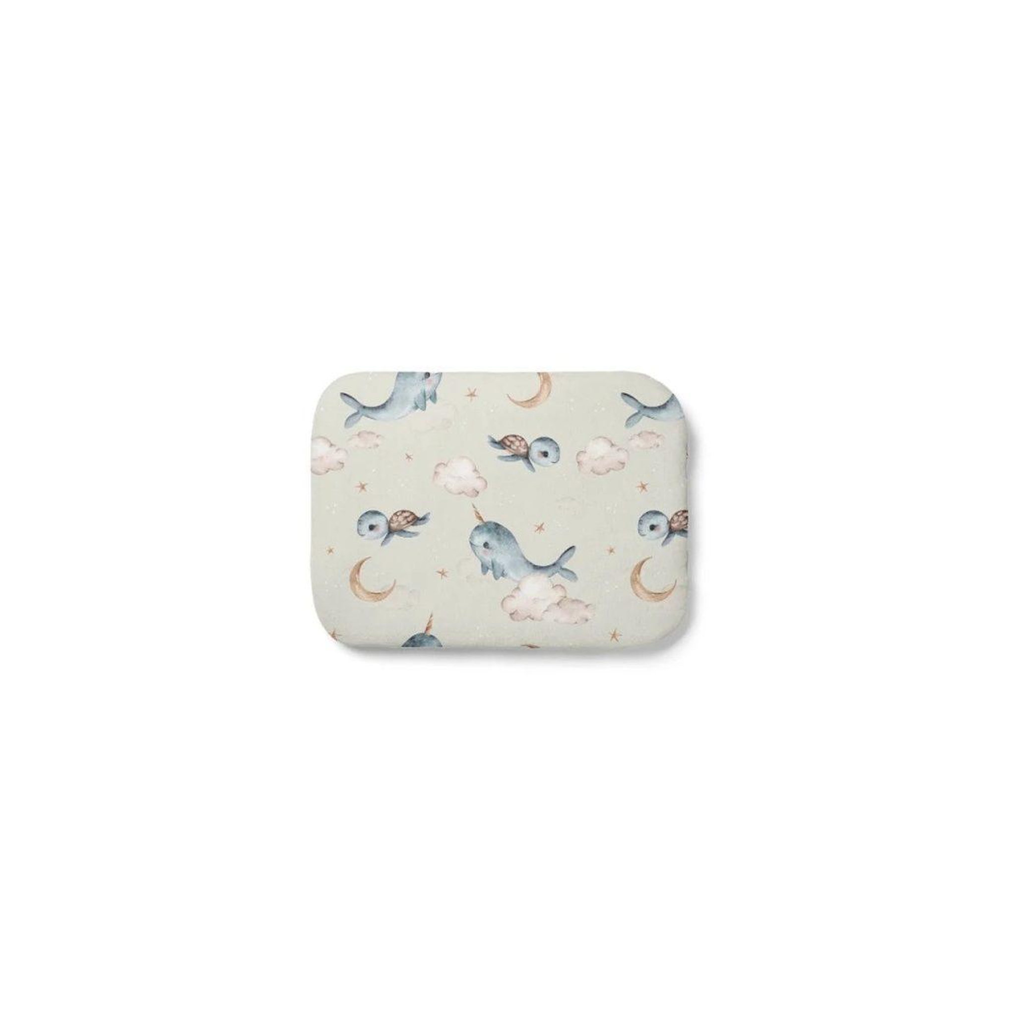WALDIN Oreiller bébé 40 × 30 cm - motif baleine, vert olive