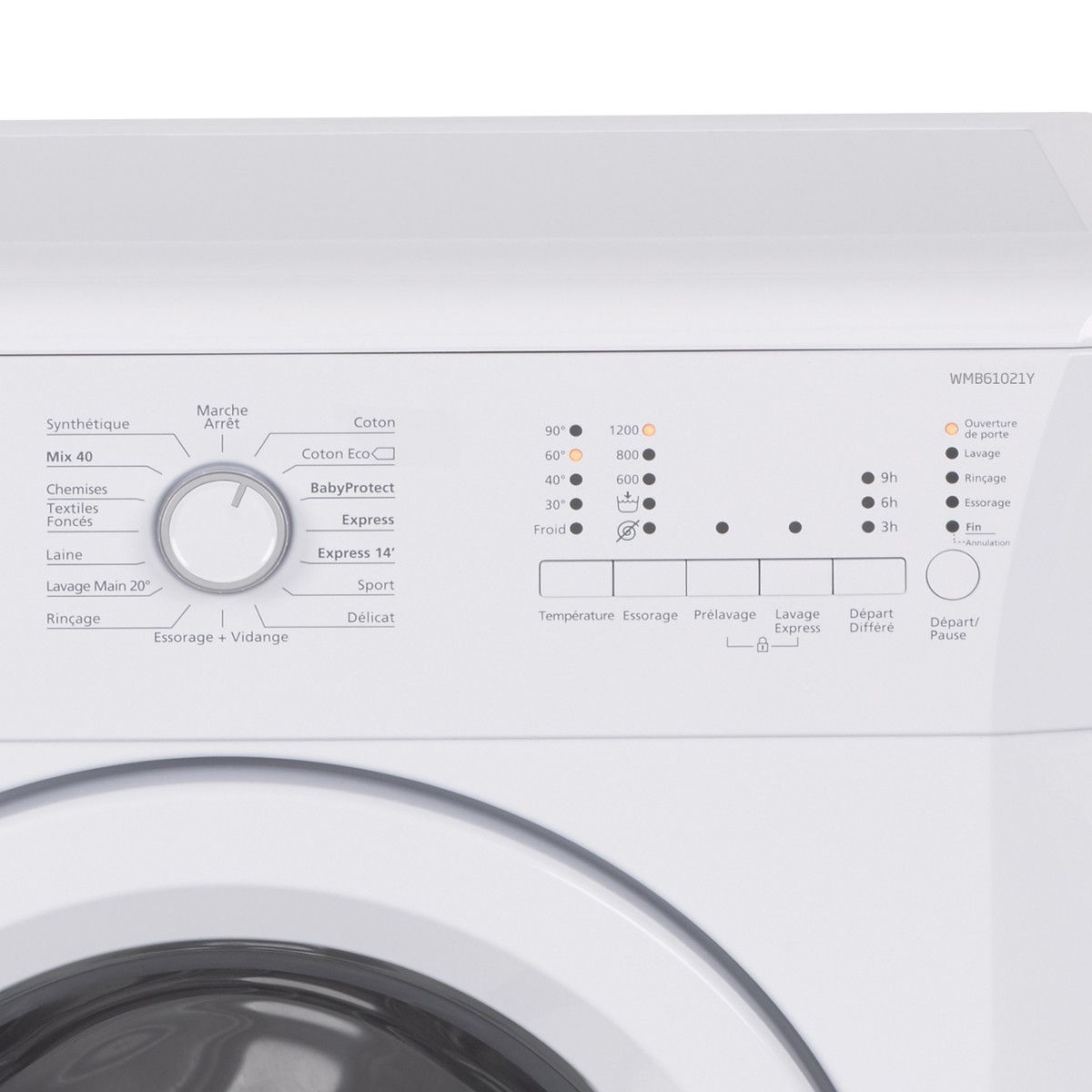 BEKO Lave-linge hublot WMB61021Y, 6 Kg, 1000 T/min