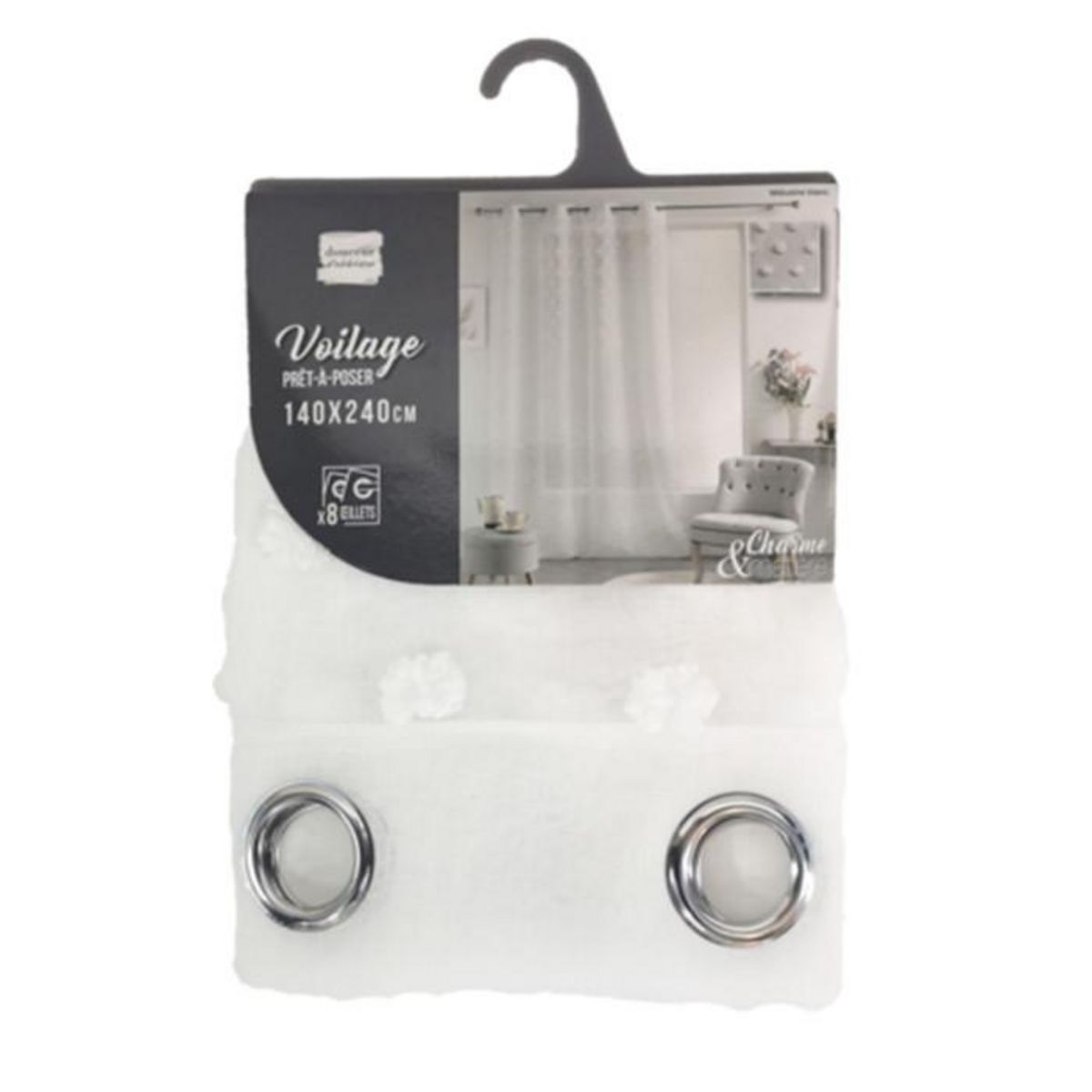 Paris Prix Rideau Voilage à Œillets  Mélusine  140x240cm Blanc
