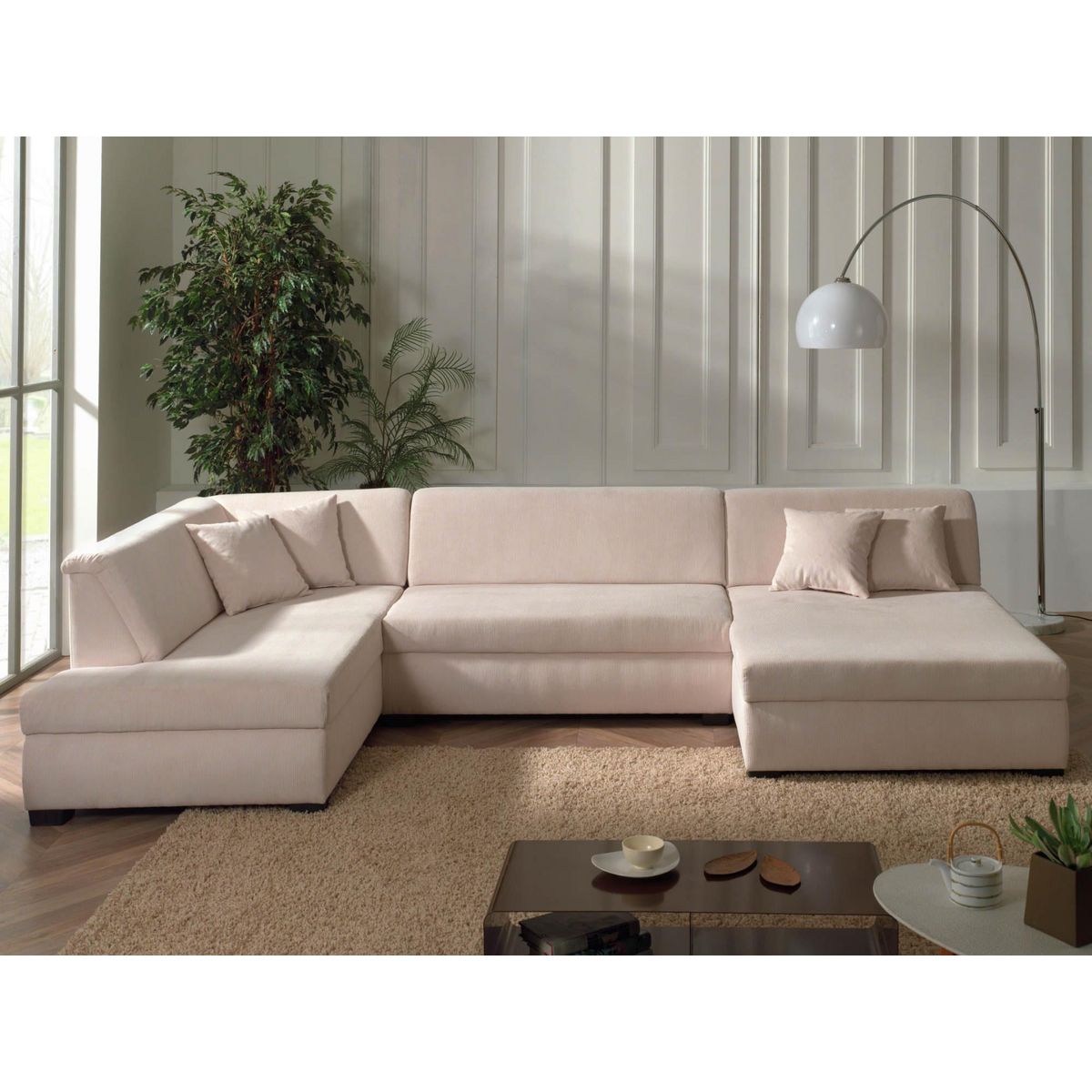 LISA DESIGN Malcom - canapé panoramique d'angle gauche - en velours côtelé