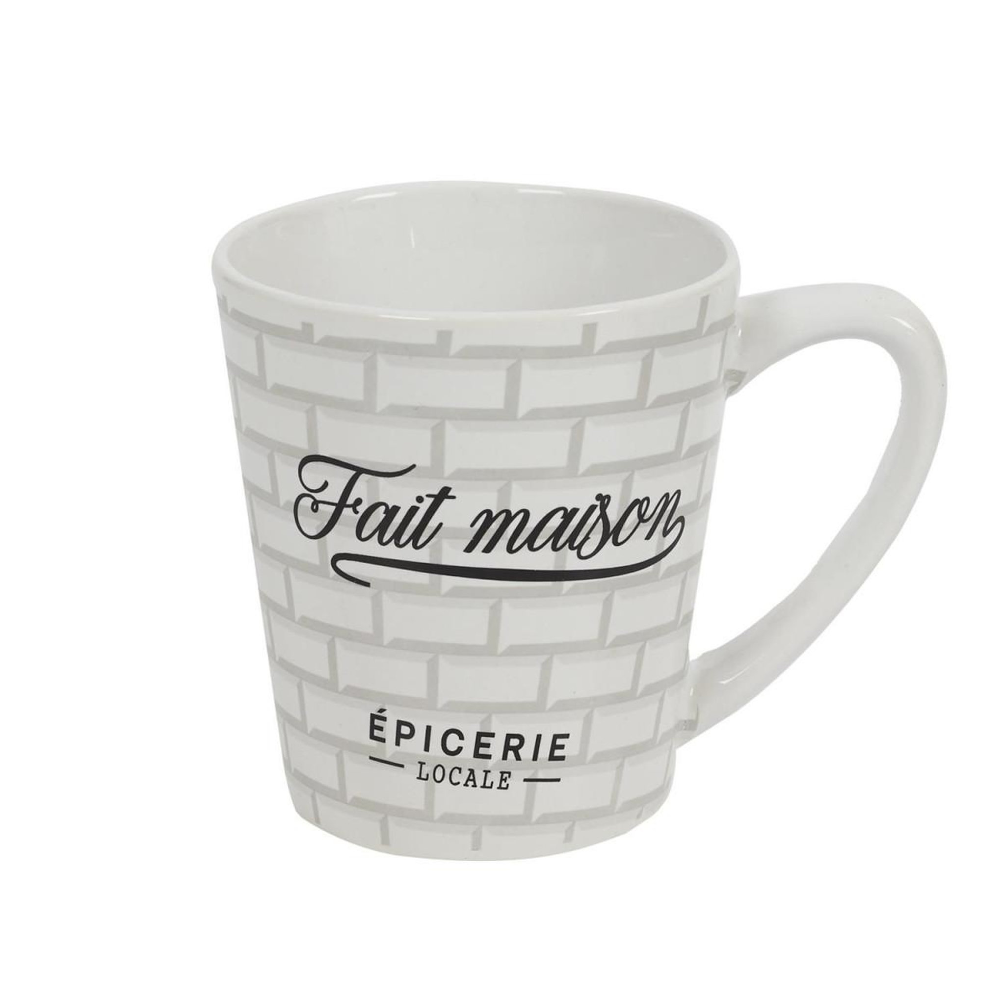 Voir la diapositive 2 : The Home Deco Factory Lot de 6 mugs en porcelaine  brooklyn  30cl blanc