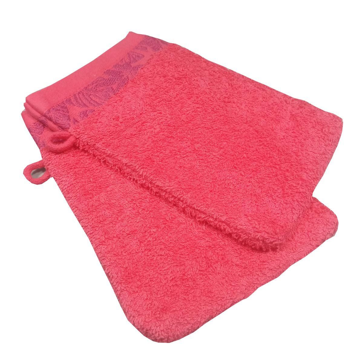ACTUEL Lot de 2 gants de toilette fantaisie en coton 450 g/m² PARADISE