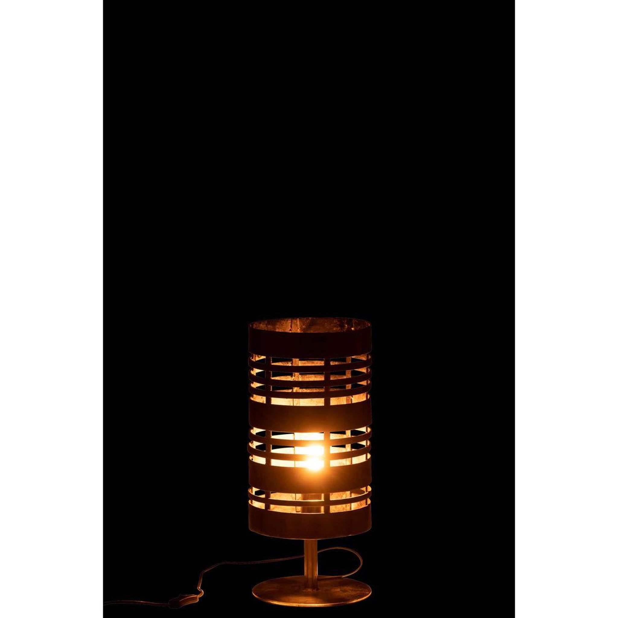 Voir la diapositive 3 : J-LINE Lampe à Poser Cercle Métal  Pamela  51cm Gris