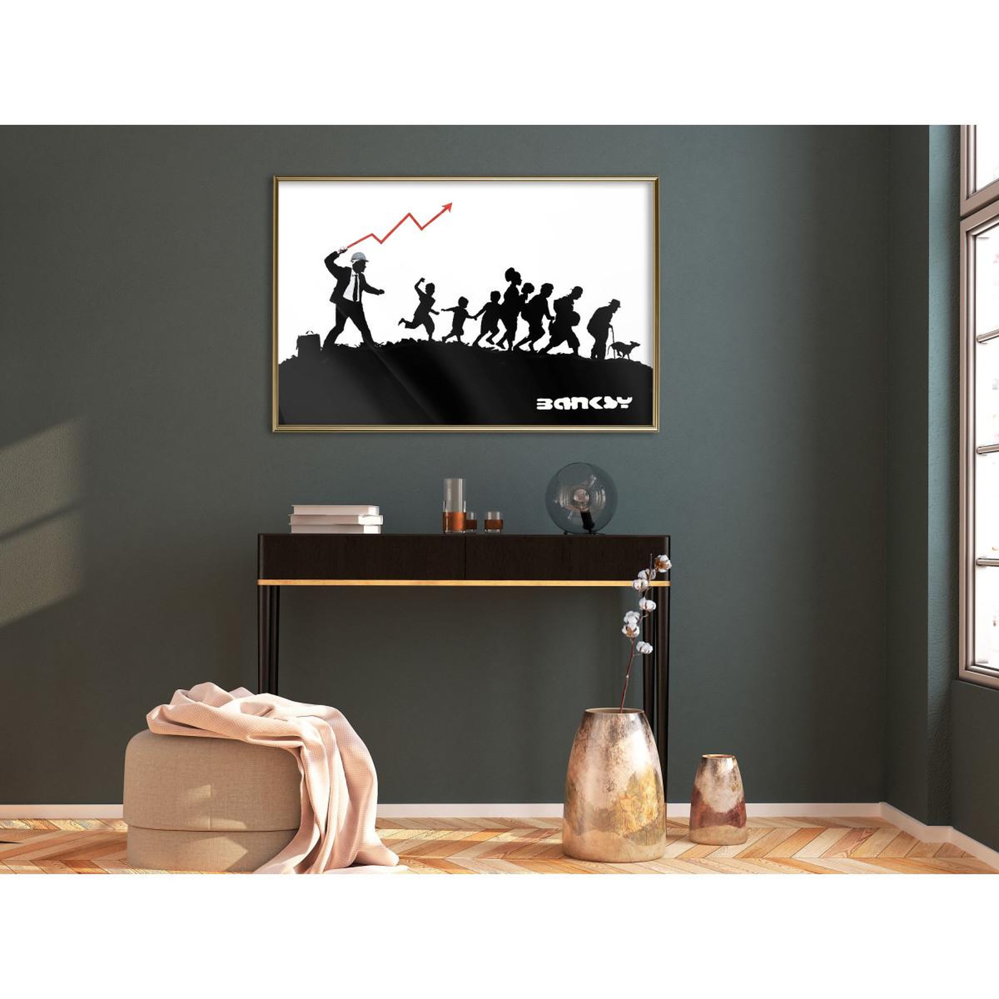 Voir la diapositive 2 : Paris Prix Affiche Murale Encadrée  Banksy The Whip