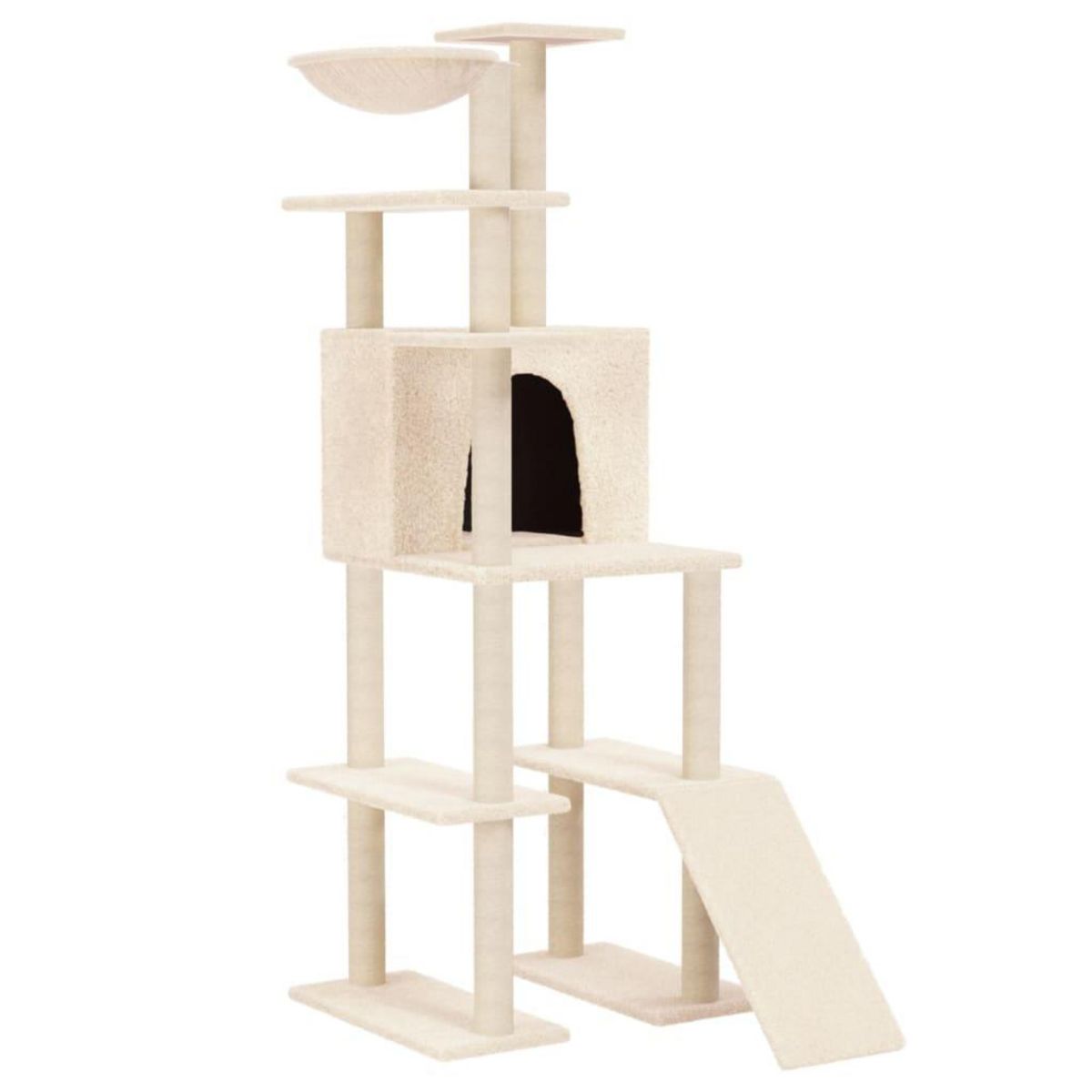 VIDAXL Arbre a chat avec griffoirs en sisal Creme 166 cm