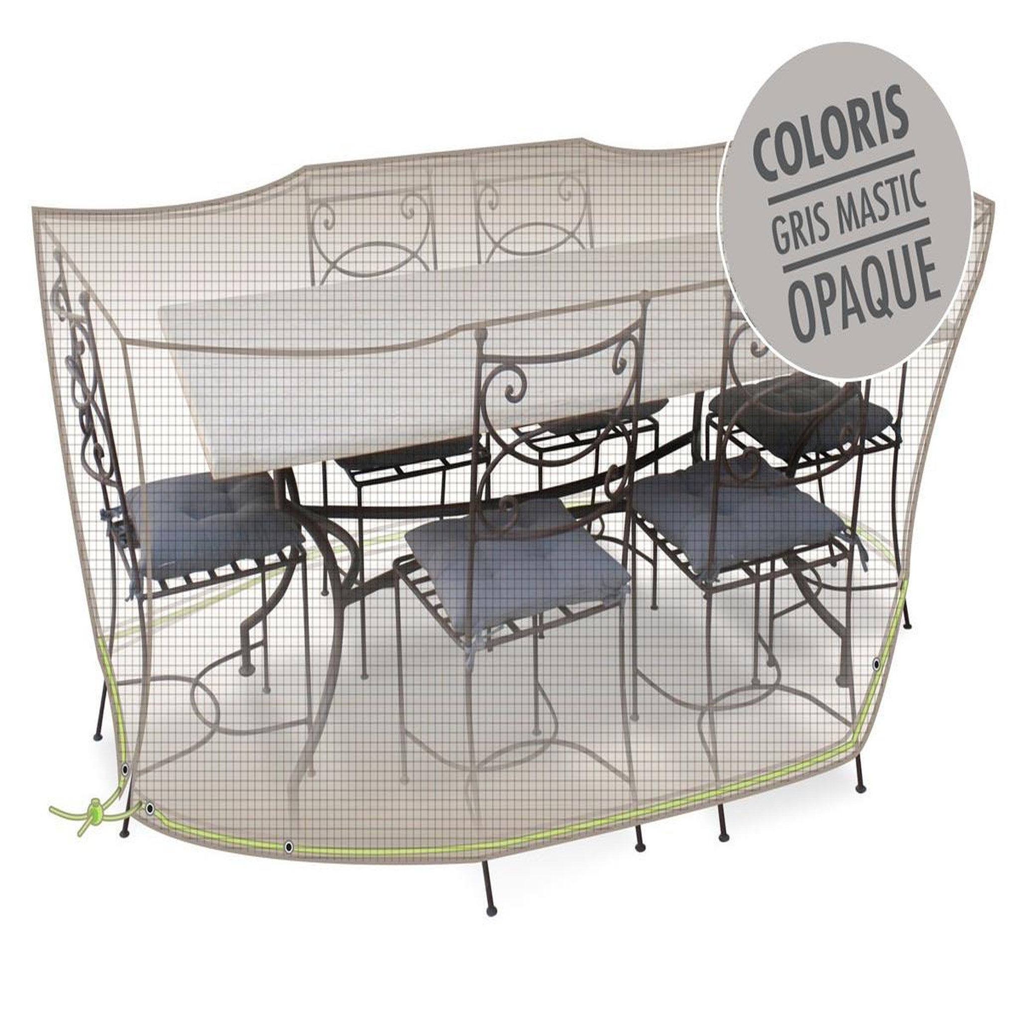 Jardiline Housse de protection cover one pour table rectangulaire + 8 chaises - 240 x 130 x 70 cm - jardiline