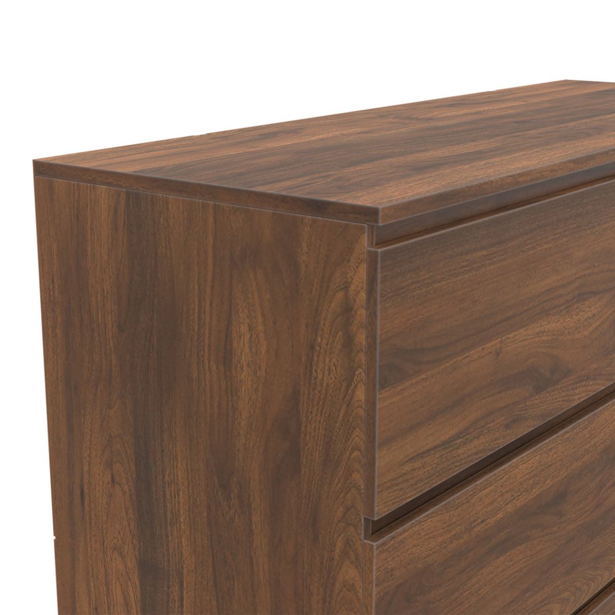 ID MARKET Commode 6 tiroirs TOMI 110 cm effet noyer