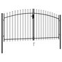 Voir la diapositive 2 : VIDAXL Portillon double porte avec dessus a pointe Acier 3x1,5 m Noir