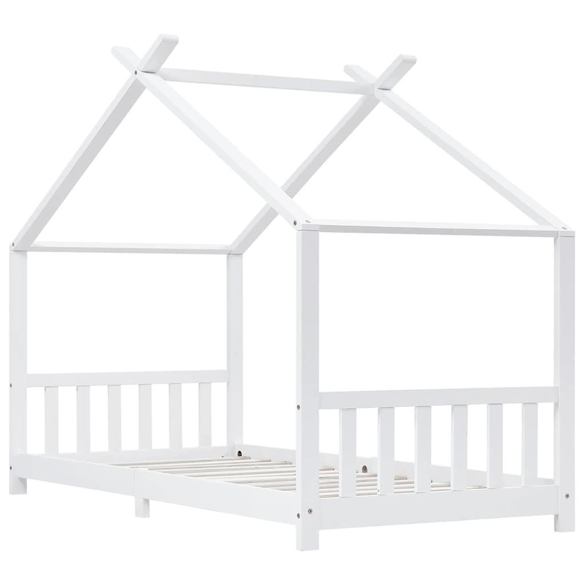Voir la diapositive 3 : VIDAXL Cadre de lit d'enfant Blanc Bois de pin massif 90 x 200 cm
