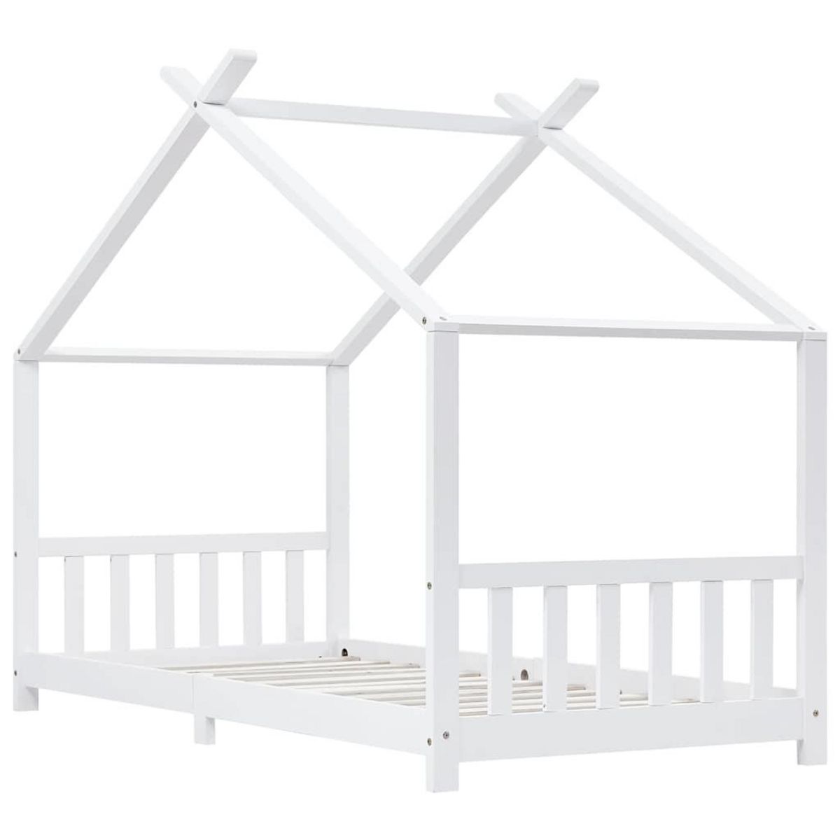 VIDAXL Cadre de lit d'enfant Blanc Bois de pin massif 90 x 200 cm