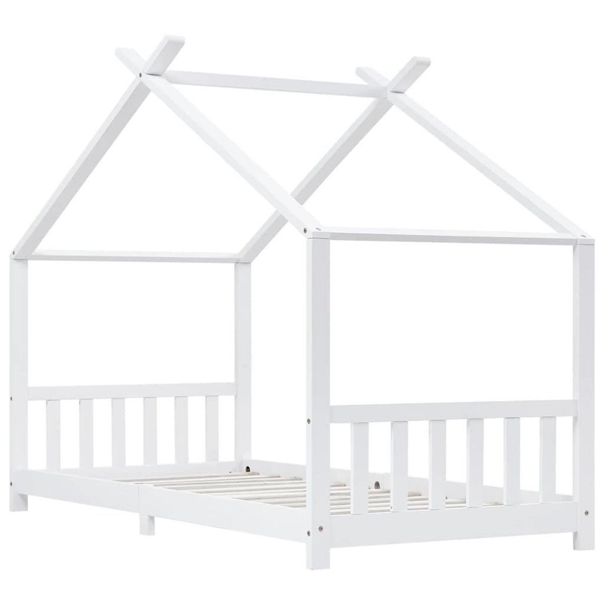 VIDAXL Cadre de lit d'enfant Blanc Bois de pin massif 90 x 200 cm