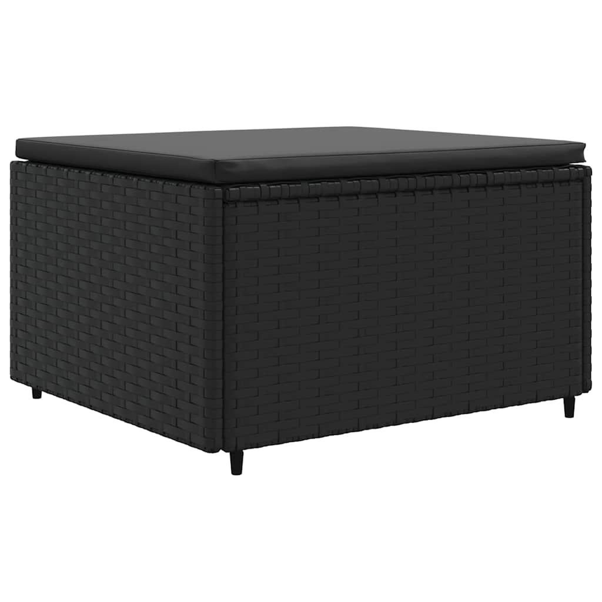 Voir la diapositive 4 : VIDAXL Salon de jardin 4 pcs avec coussins Noir Resine tressee