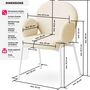 Voir la diapositive 6 : tectake Chaise rembourrée avec revêtement en tissu bouclette crème