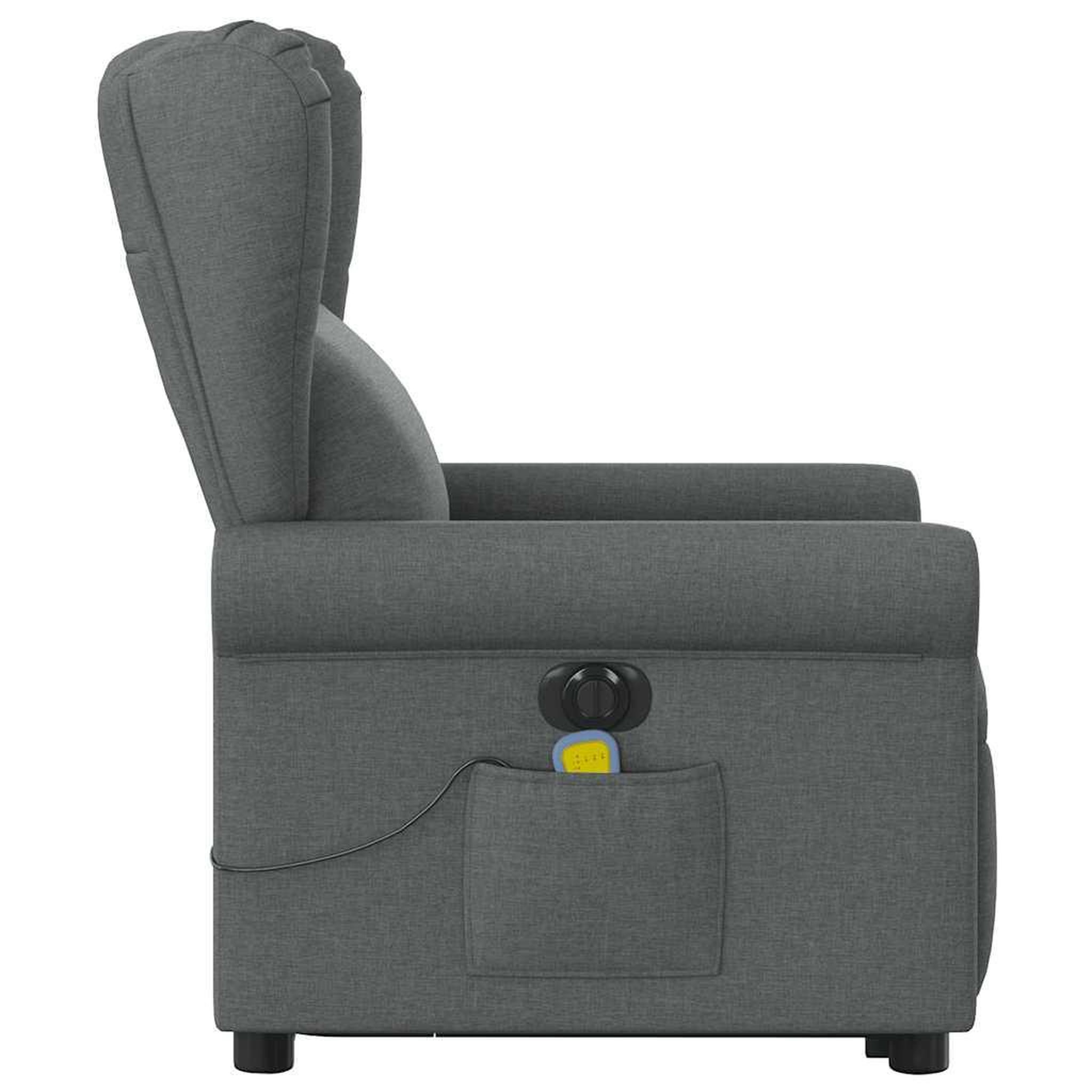 Voir la diapositive 5 : VIDAXL Fauteuil inclinable de massage electrique Gris fonce Tissu