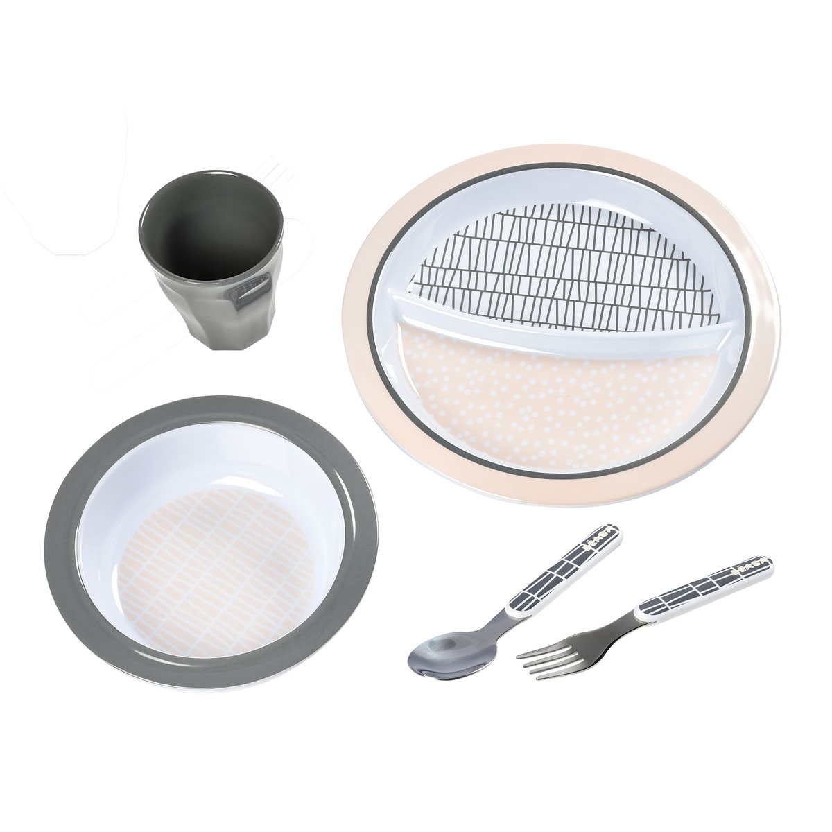 BEABA Coffret repas en mélamine - Rose