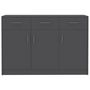 Voir la diapositive 4 : VIDAXL Buffet Gris 110x30x75 cm Bois d'ingenierie