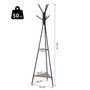 Voir la diapositive 3 : HOMCOM HOMCOM Porte-manteau trépied style industriel branches 2 étagères + 6 patères dim. 52L x 46l x 182H cm métal noir panneaux particules boisés