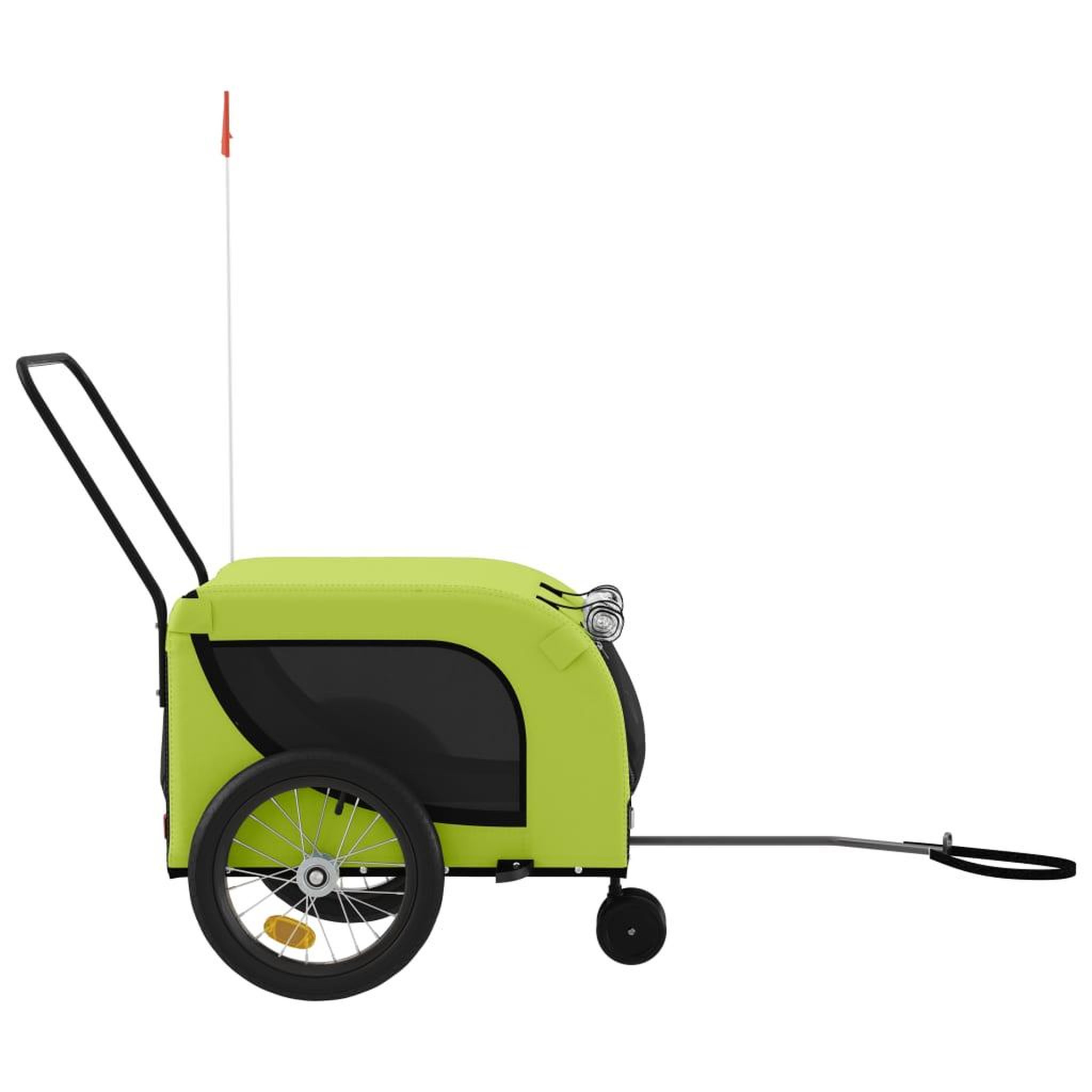 Voir la diapositive 5 : VIDAXL Remorque de velo pour animaux de compagnie vert et noir