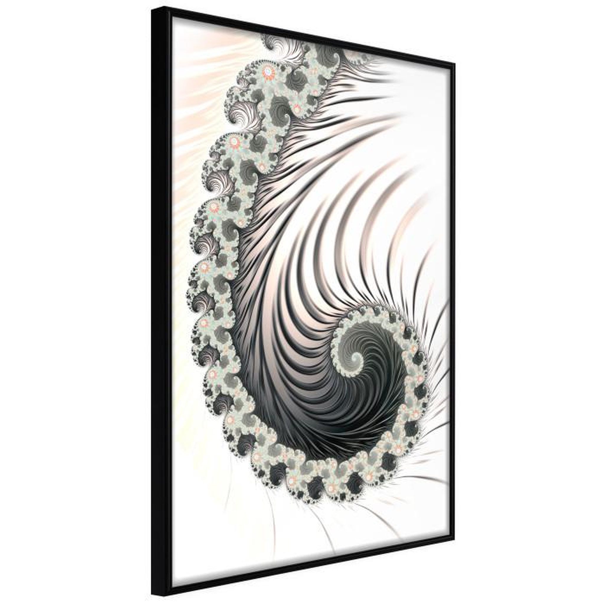 Paris Prix Affiche Murale Encadrée  Fractal Spiral Positive. Coloris disponibles : Jaune, Noir