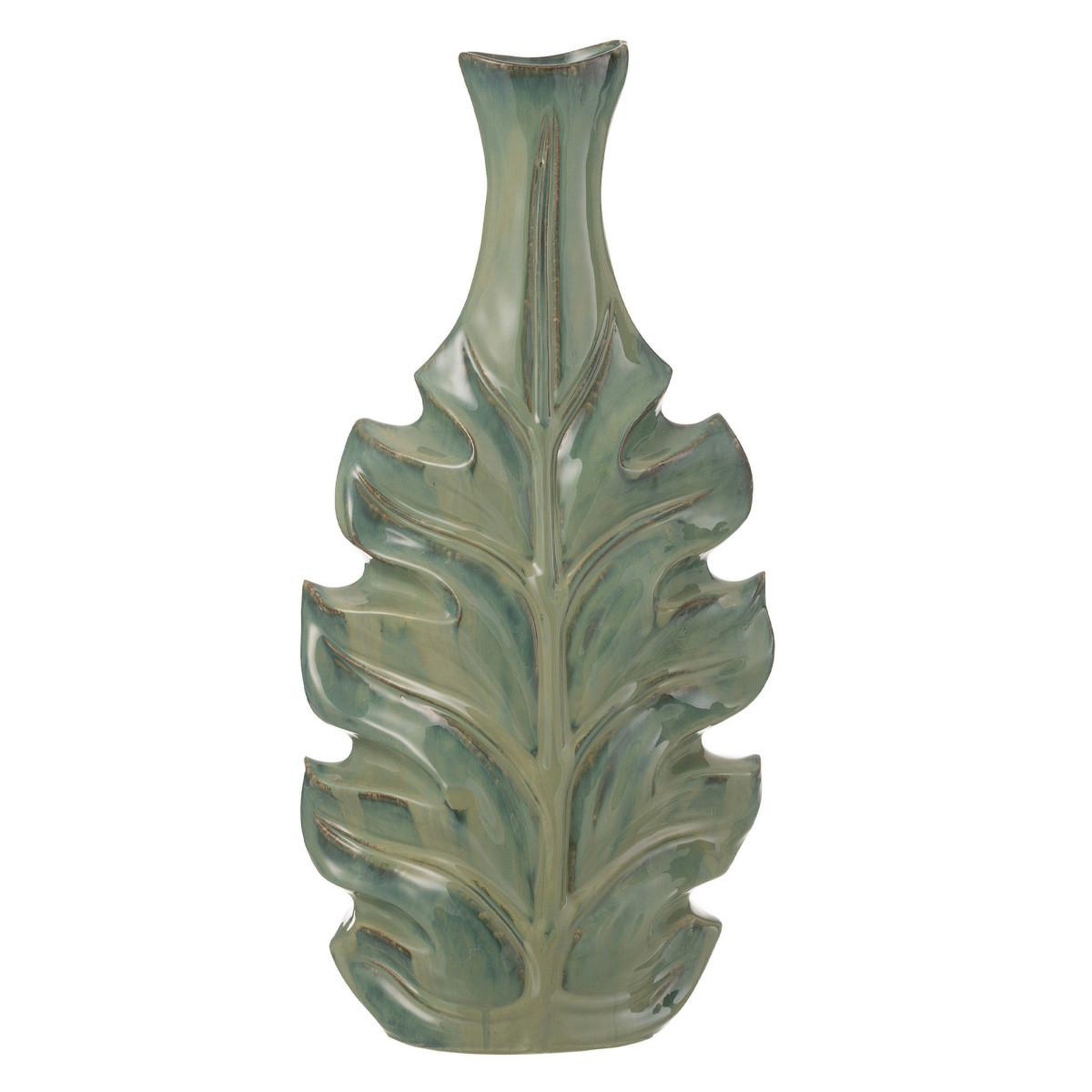 J-LINE Vase design en céramique  poséidon  55cm vert