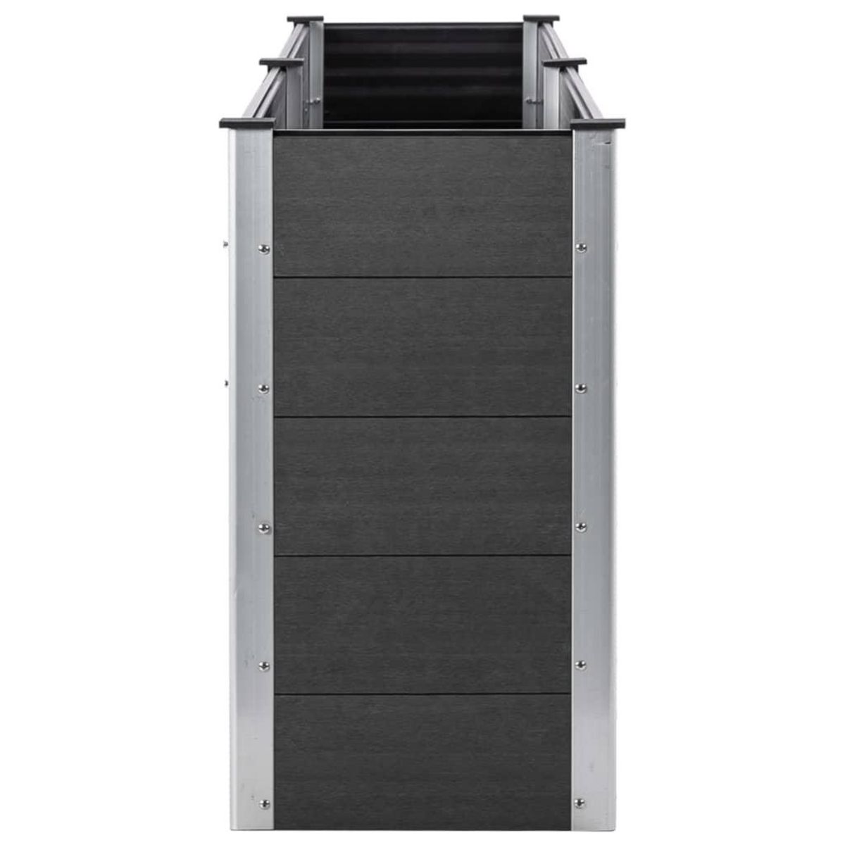 VIDAXL Lit sureleve de jardin 250x100x91 cm WPC Gris