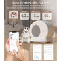 Voir la diapositive 3 : Litière Chat Autonettoyante avec Caméra, 10 Capteurs, Contrôle APP et Système Anti-Odeurs, Entrée Basse, Bac Électrique Automatique