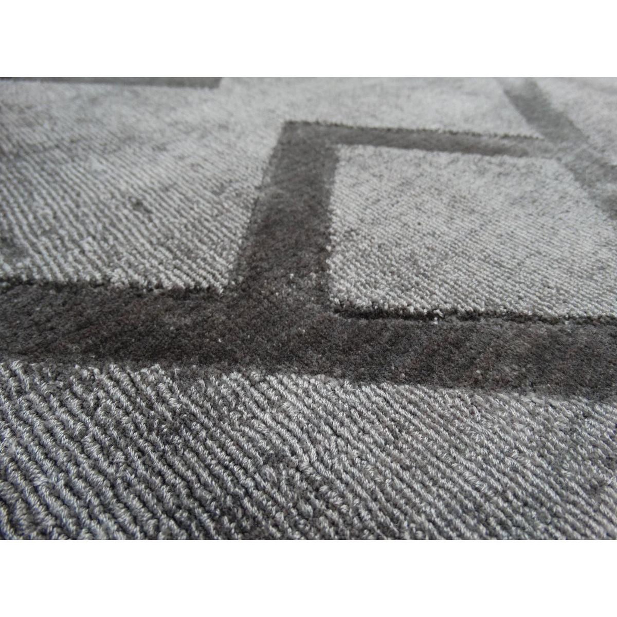 Voir la diapositive 3 : Paris Prix Tapis Rétro à Poils Courts Fait Main  Luxury III  Gris