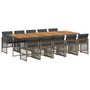 Voir la diapositive 2 : VIDAXL Ensemble a manger de jardin 11pcs avec coussins gris poly rotin