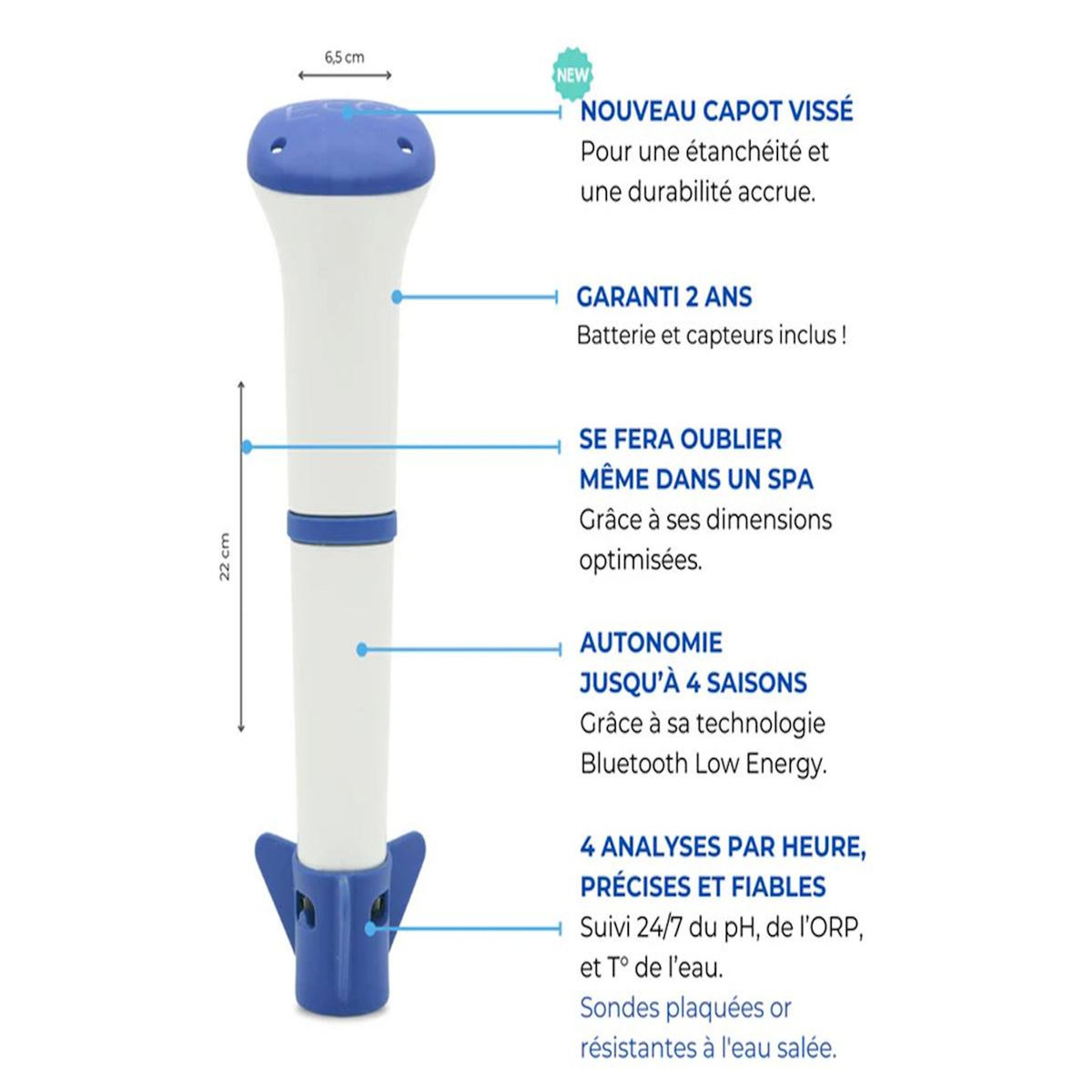 IOPOOL Pack analyseur de piscine connecté EcO Start Sel + Connect - Iopool