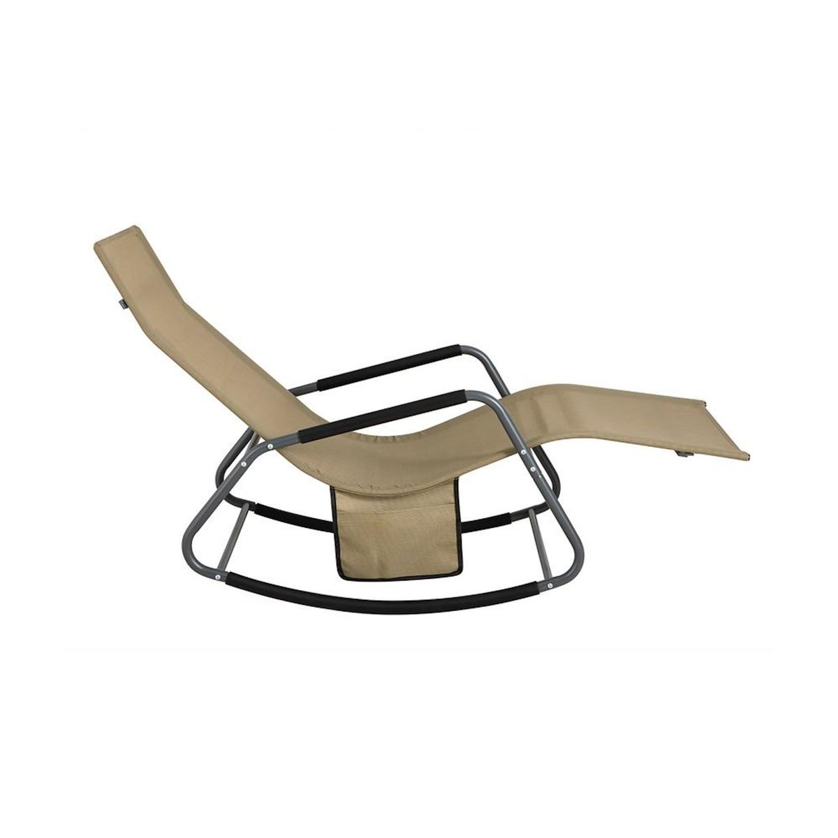 SOBUY SoBuy - Fauteuil À Bascule De Jardin avec poche latérale - Moderne - OGS47