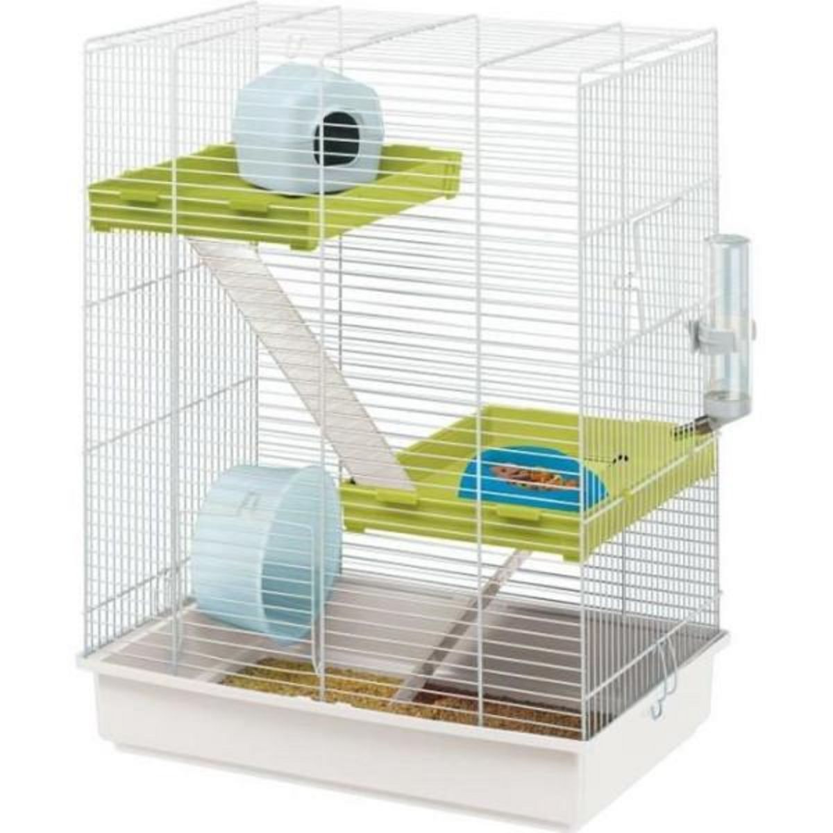 Ferplast Cage pour hamster 46*29*58 cm - Structure verticale en métal - Accessoires inclus - Blanc - FERPLAST