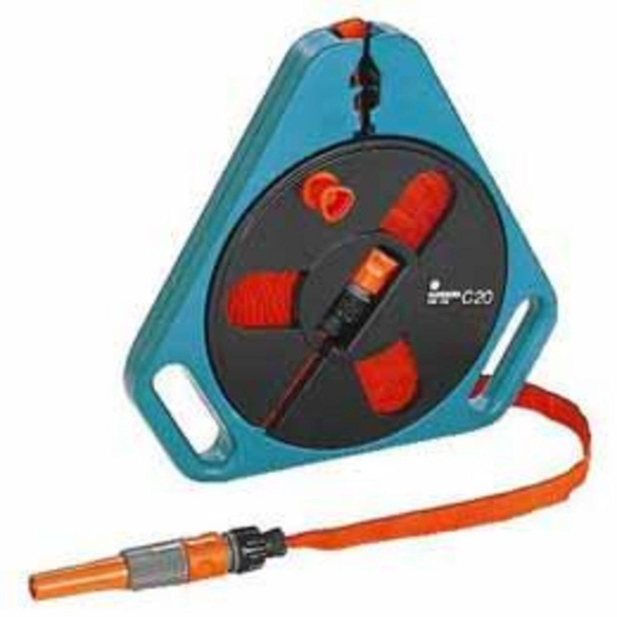 Gardena Dévidoir d'arrosage portable à tuyau plat 20 m