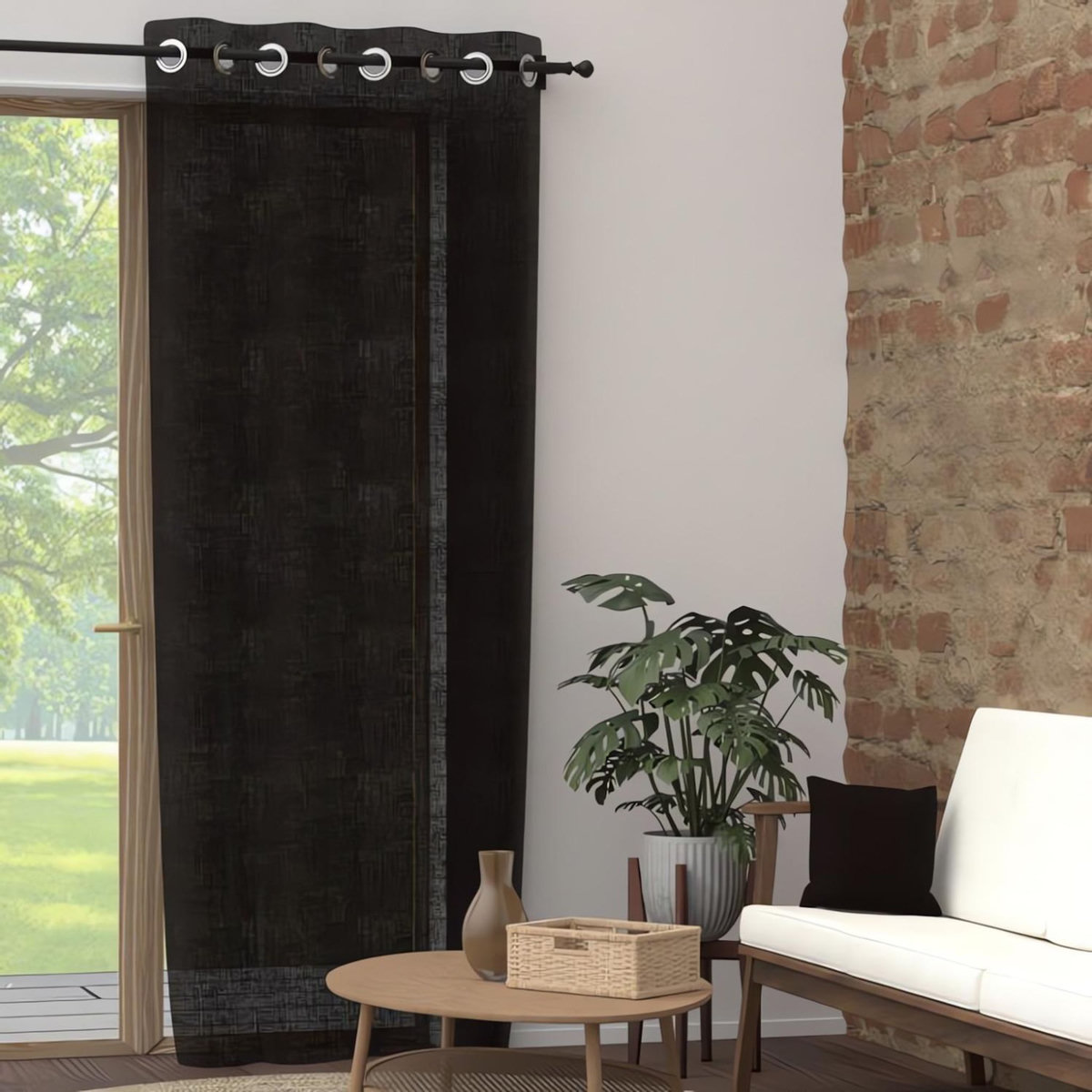 SOLEIL D'OCRE Rideau à oeillets pur coton PANAMA, par Soleil d'Ocre